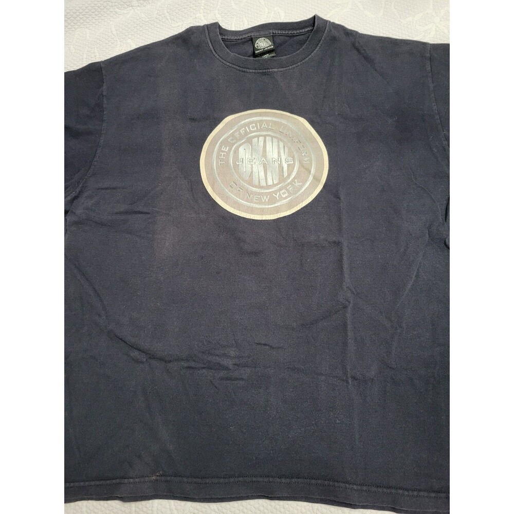 DKNY Jeans T Shirt L Black Vintage Donna Karan New York 90's Official Uniform